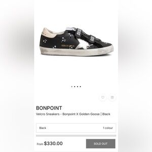 Golden Goose Kids Black and White Star Sneakers- bonpoint collab. Size 28